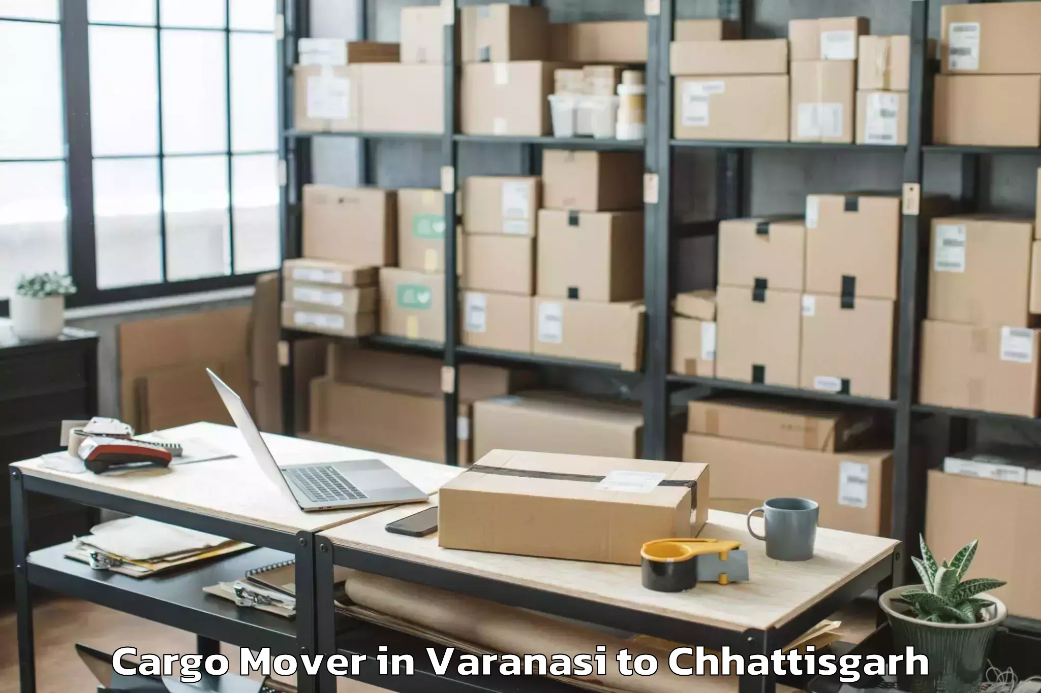 Book Varanasi to Pandit Ravishankar Shukla Univ Cargo Mover